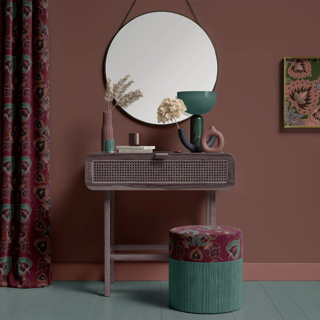 Garden of India Ruby Wallpaper by Tatie Lou