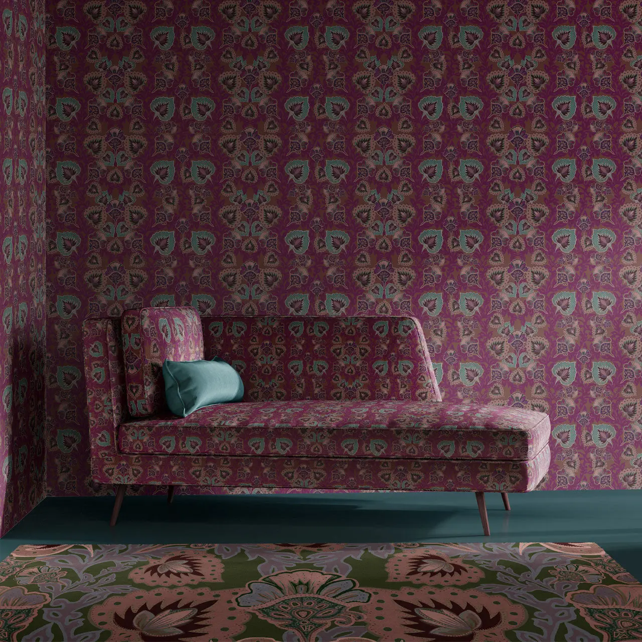 Garden of India Ruby Wallpaper by Tatie Lou