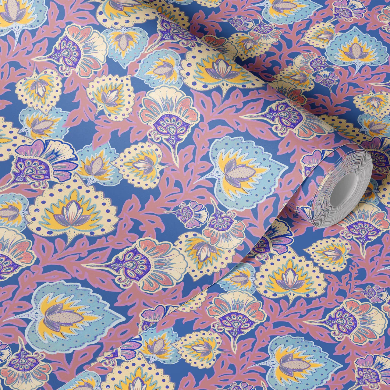 Garden of India Wedgewood Wallpaper by Tatie Lou