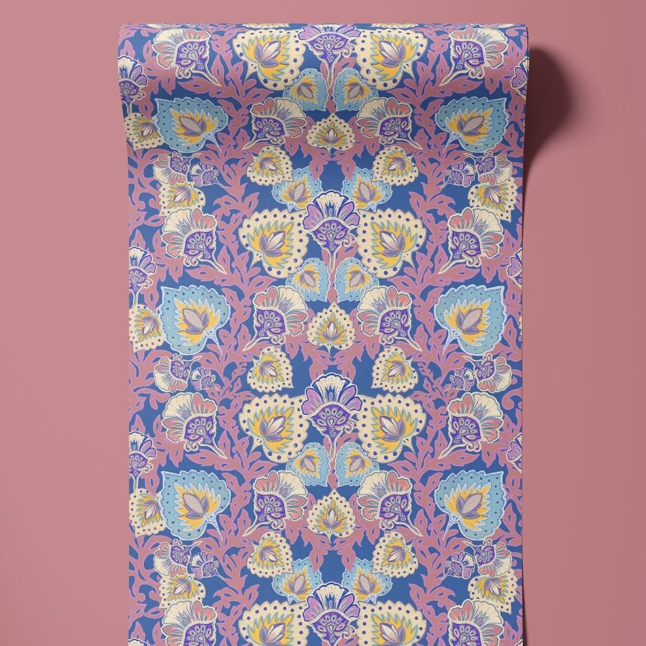 Garden of India Wedgewood Wallpaper by Tatie Lou