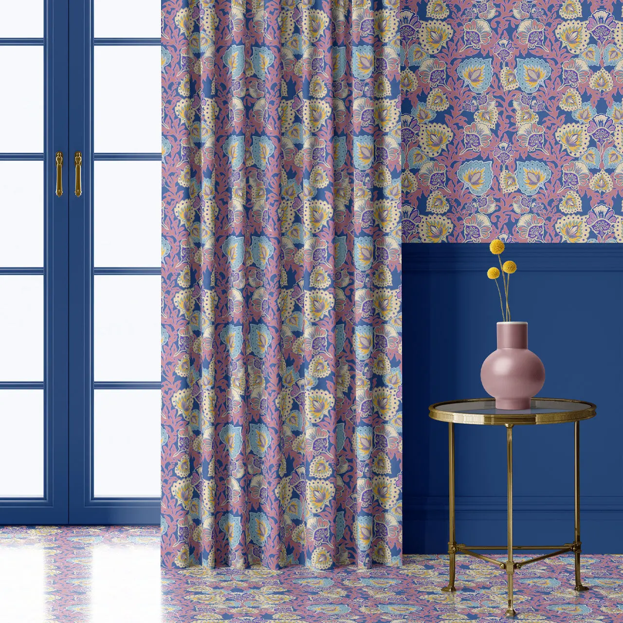 Garden of India Wedgewood Wallpaper by Tatie Lou
