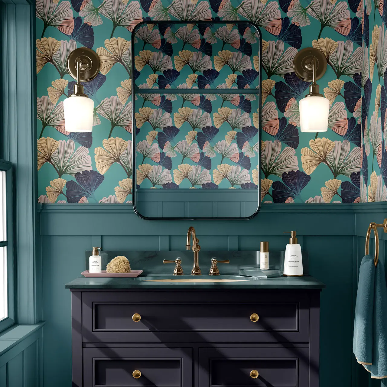 Ginkgo Blue Wallpaper by Tatie Lou