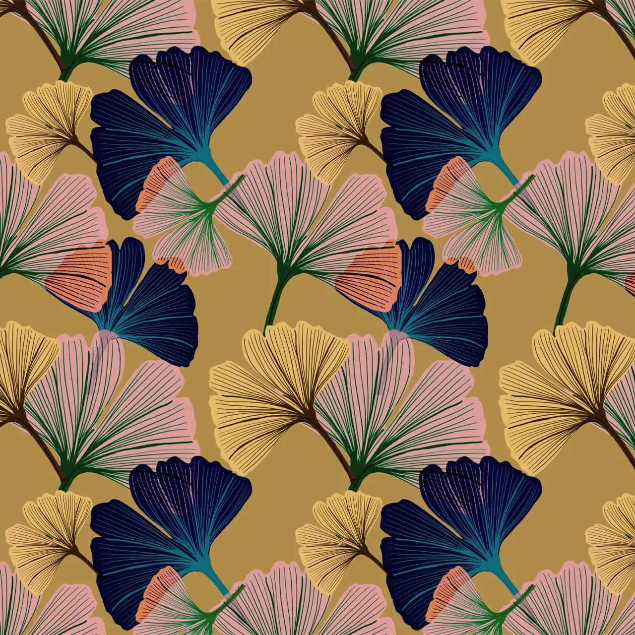 Ginkgo Buttercup Wallpaper by Tatie Lou