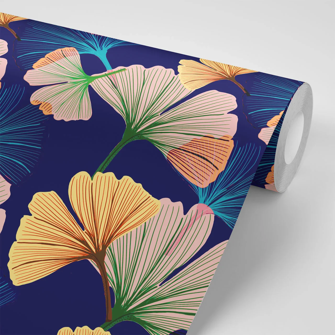 Ginkgo Indigo Wallpaper by Tatie Lou