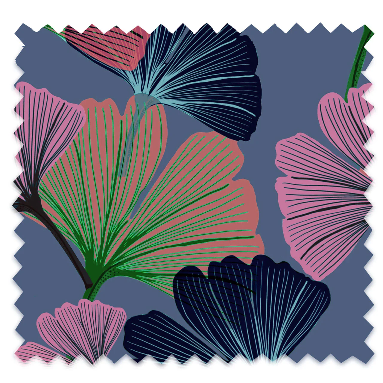 Ginkgo Violet Velvet Fabric by Tatie Lou