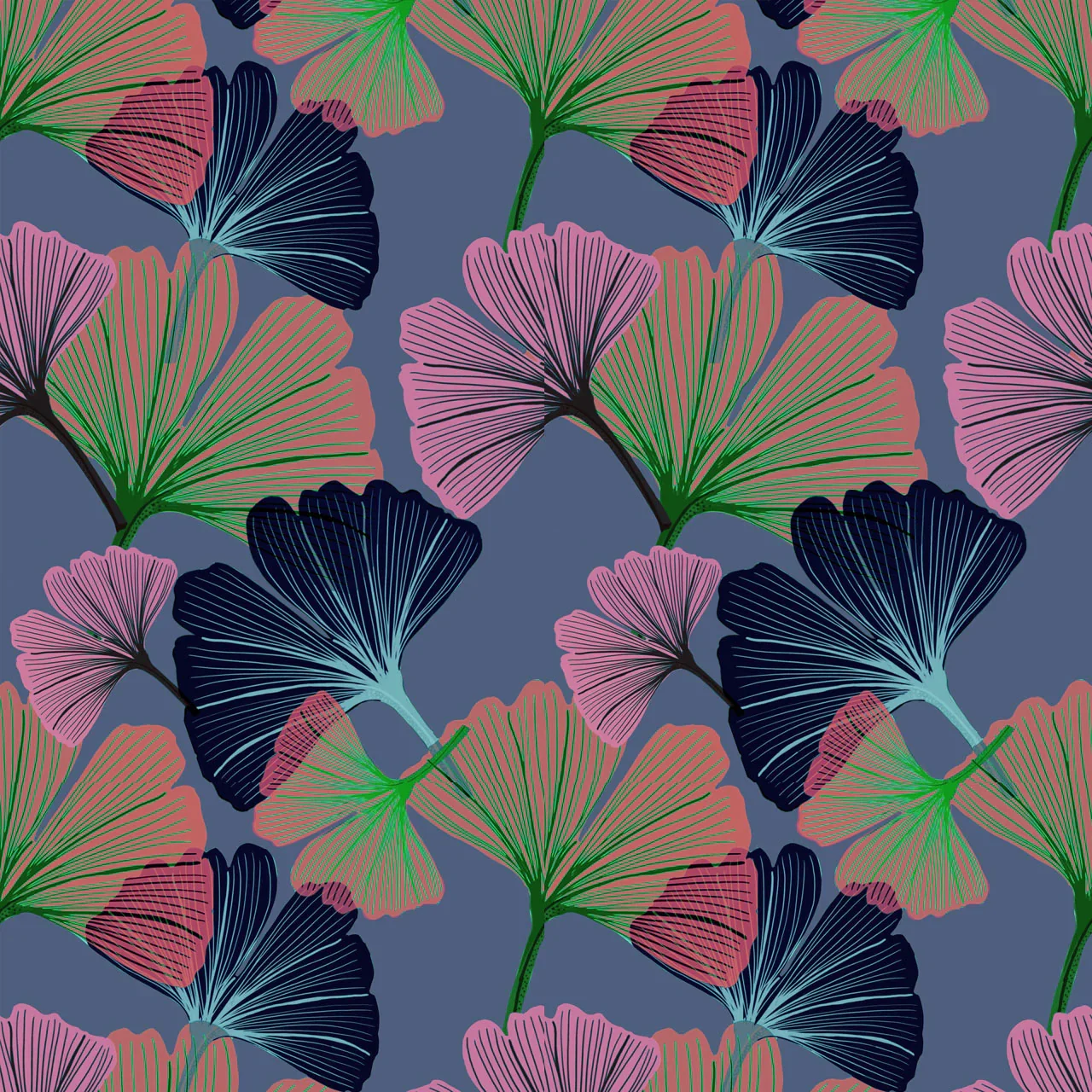 Ginkgo Violet Wallpaper by Tatie Lou
