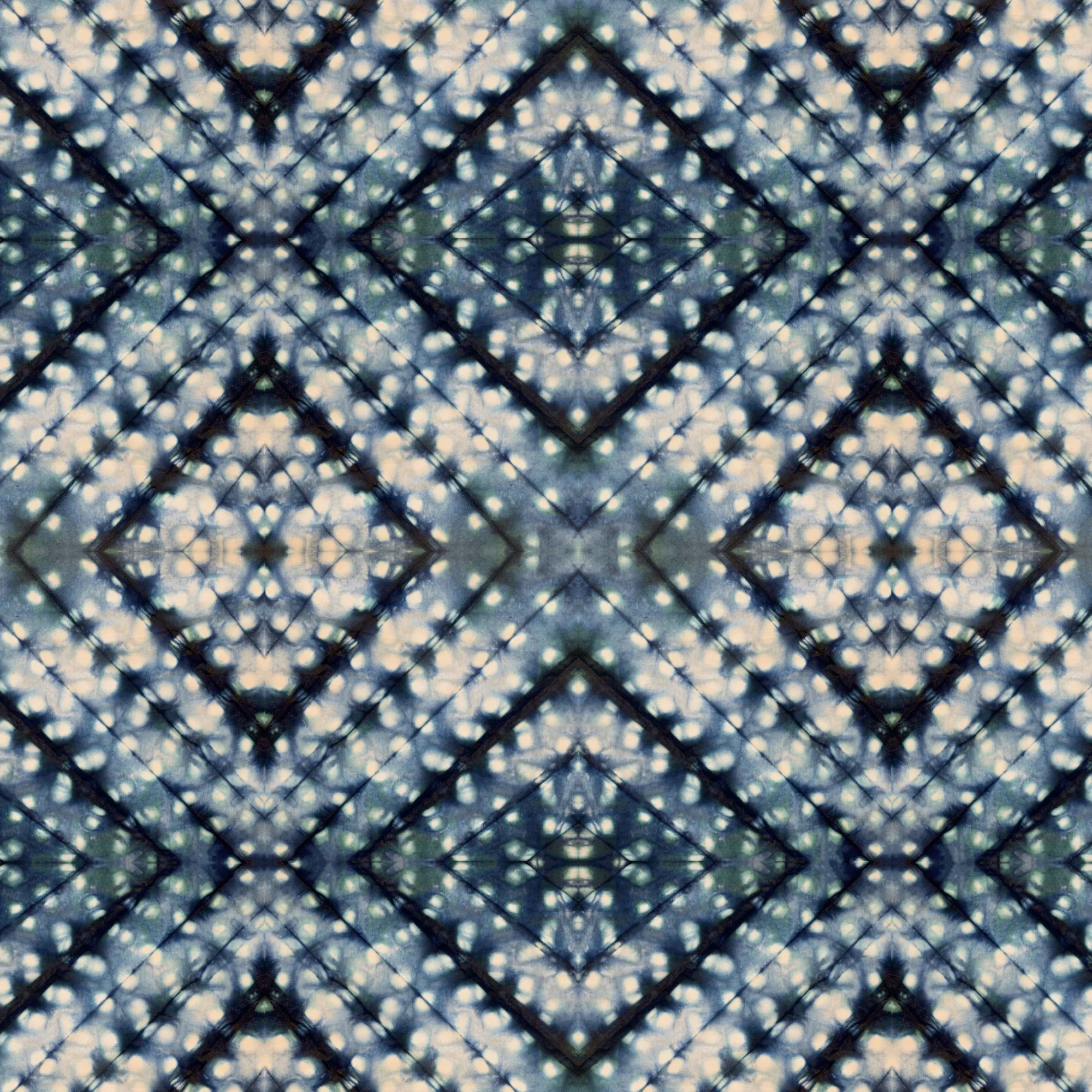 Indigo Itajime Cross Velvet Fabric by Tatie Lou