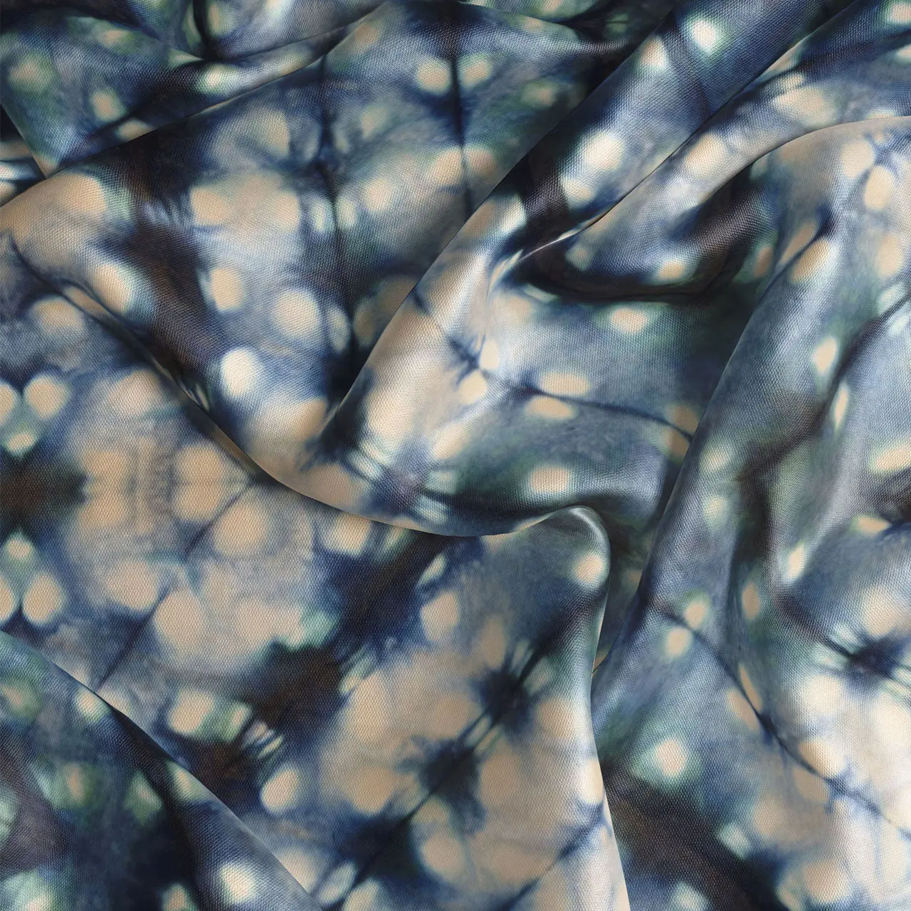 Indigo Itajime Cross Velvet Fabric by Tatie Lou