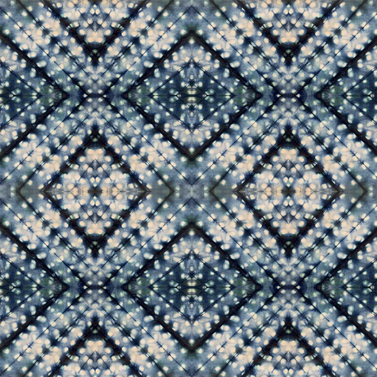 Indigo Itajime Cross Wallpaper by Tatie Lou