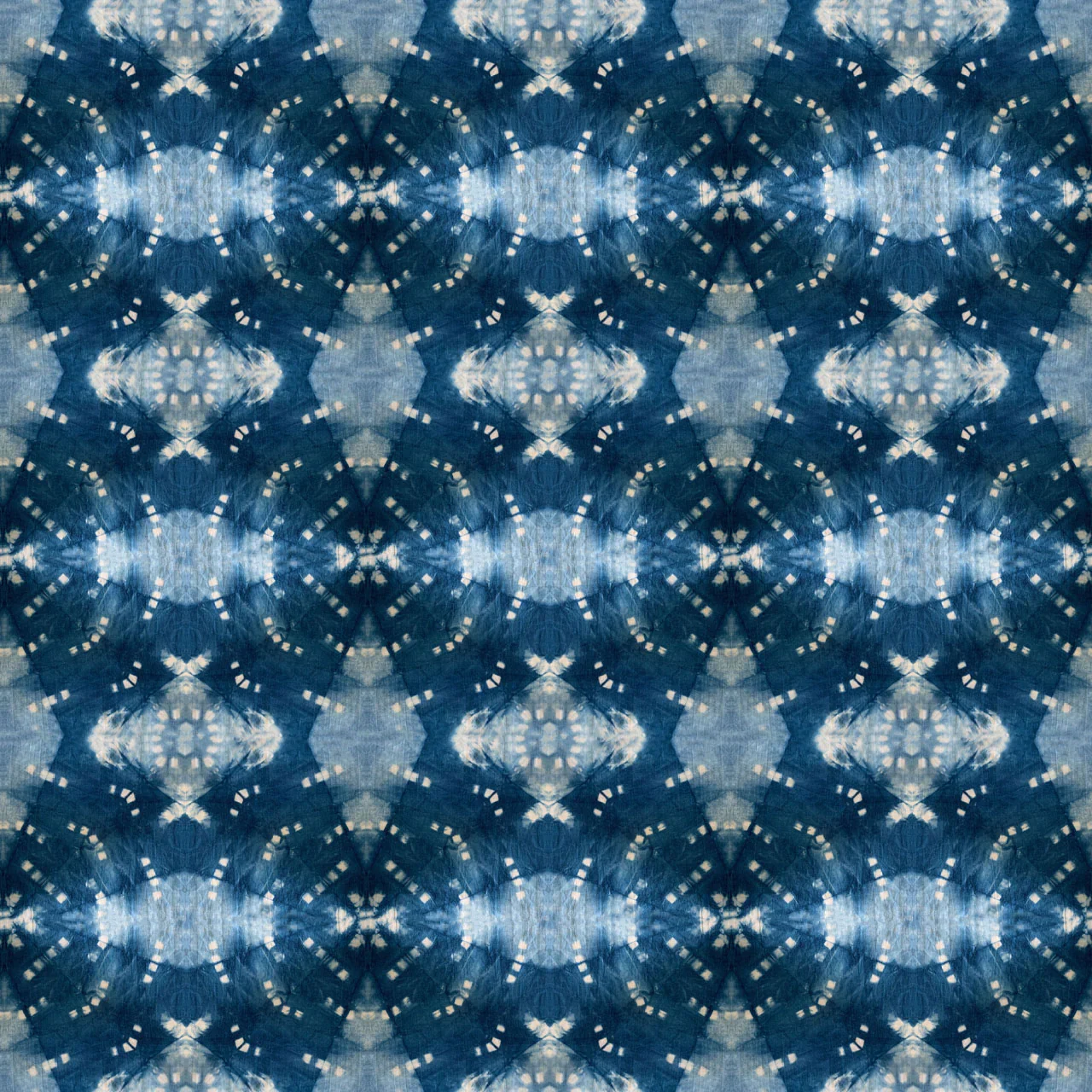 Indigo Itajime Row Wallpaper by Tatie Lou