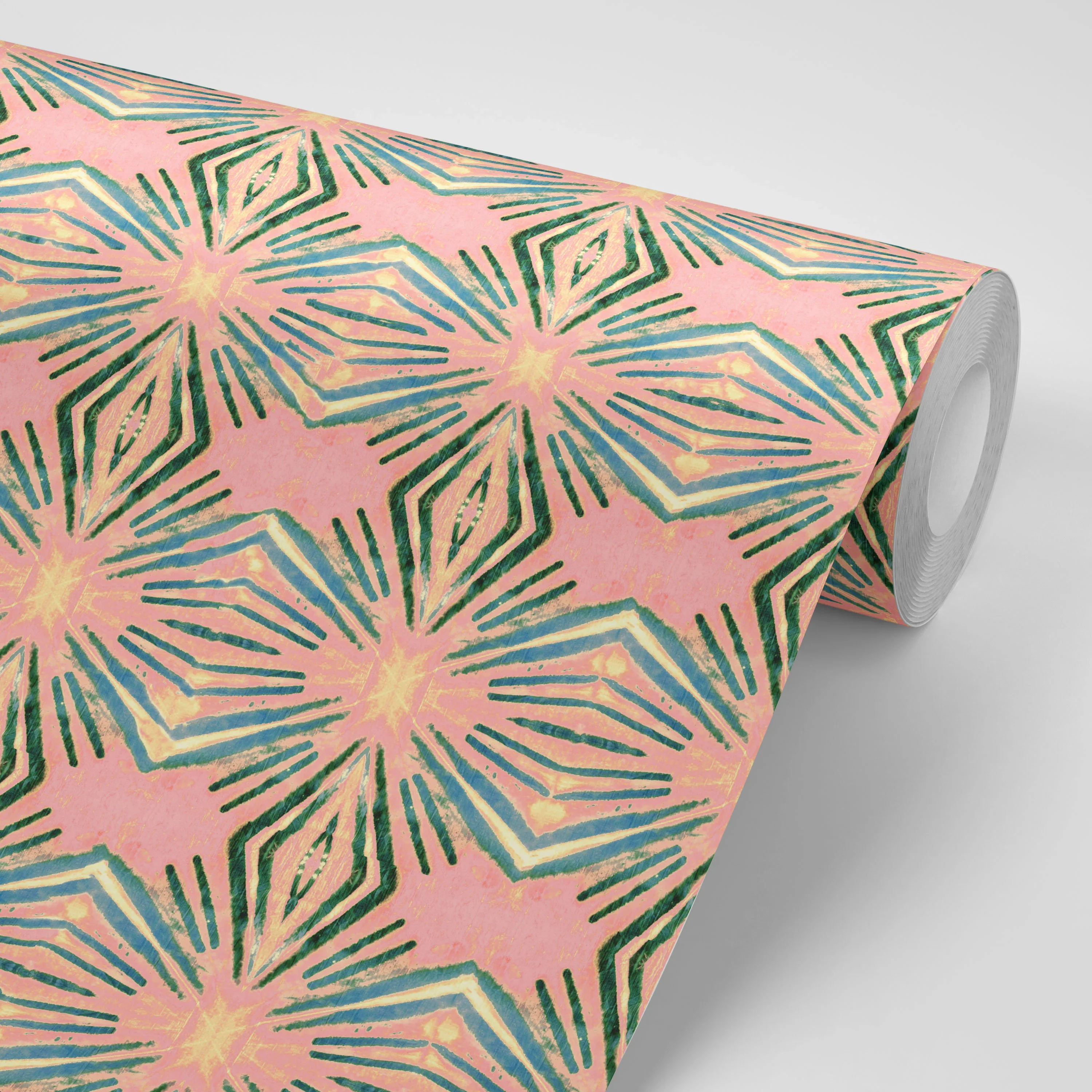 Itajime Diamond Blush Wallpaper by Tatie Lou