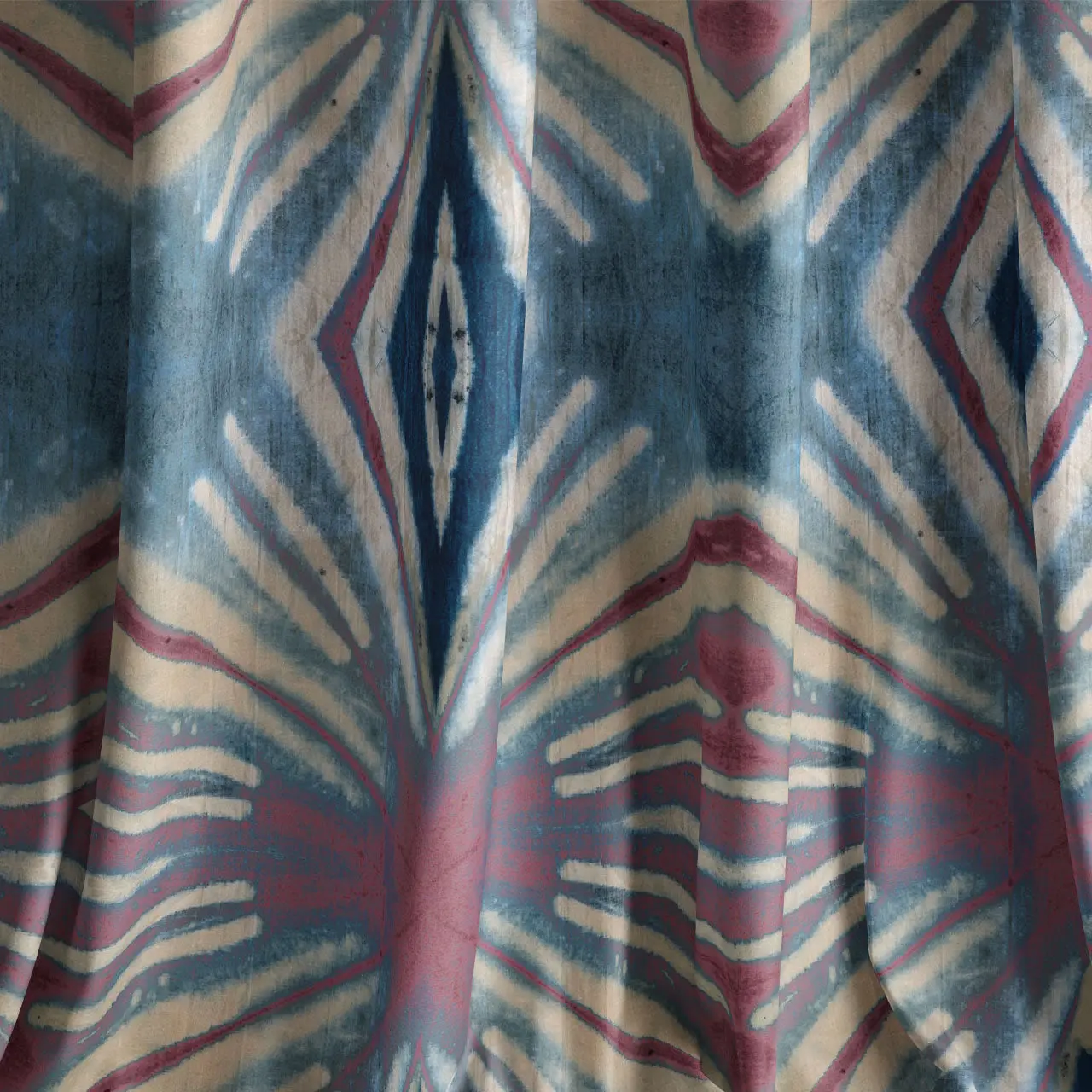 Itajime Diamond Rouge Velvet Fabric by Tatie Lou