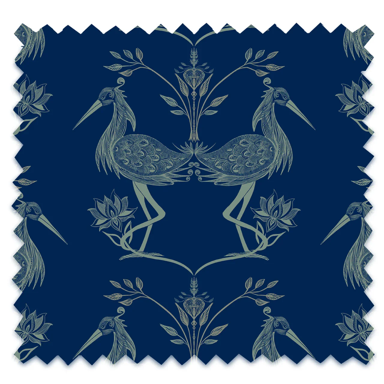 Lotus Egyptian Blue Recycled Velvet by Tatie Lou