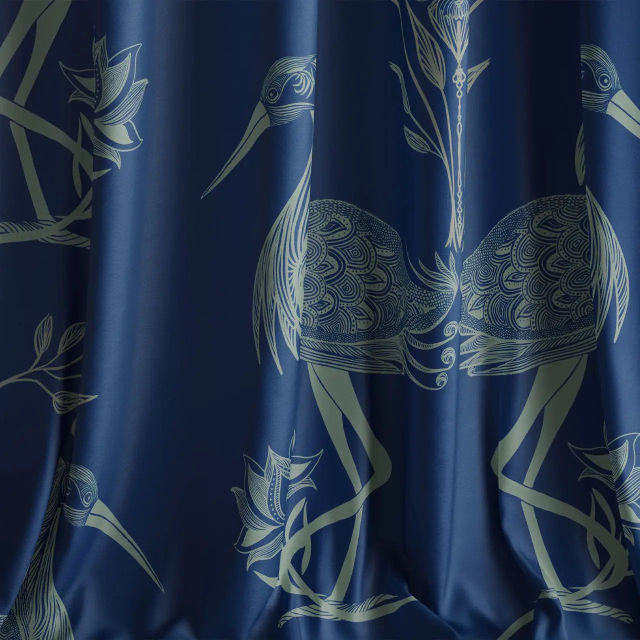 Lotus Egyptian Blue Recycled Velvet by Tatie Lou