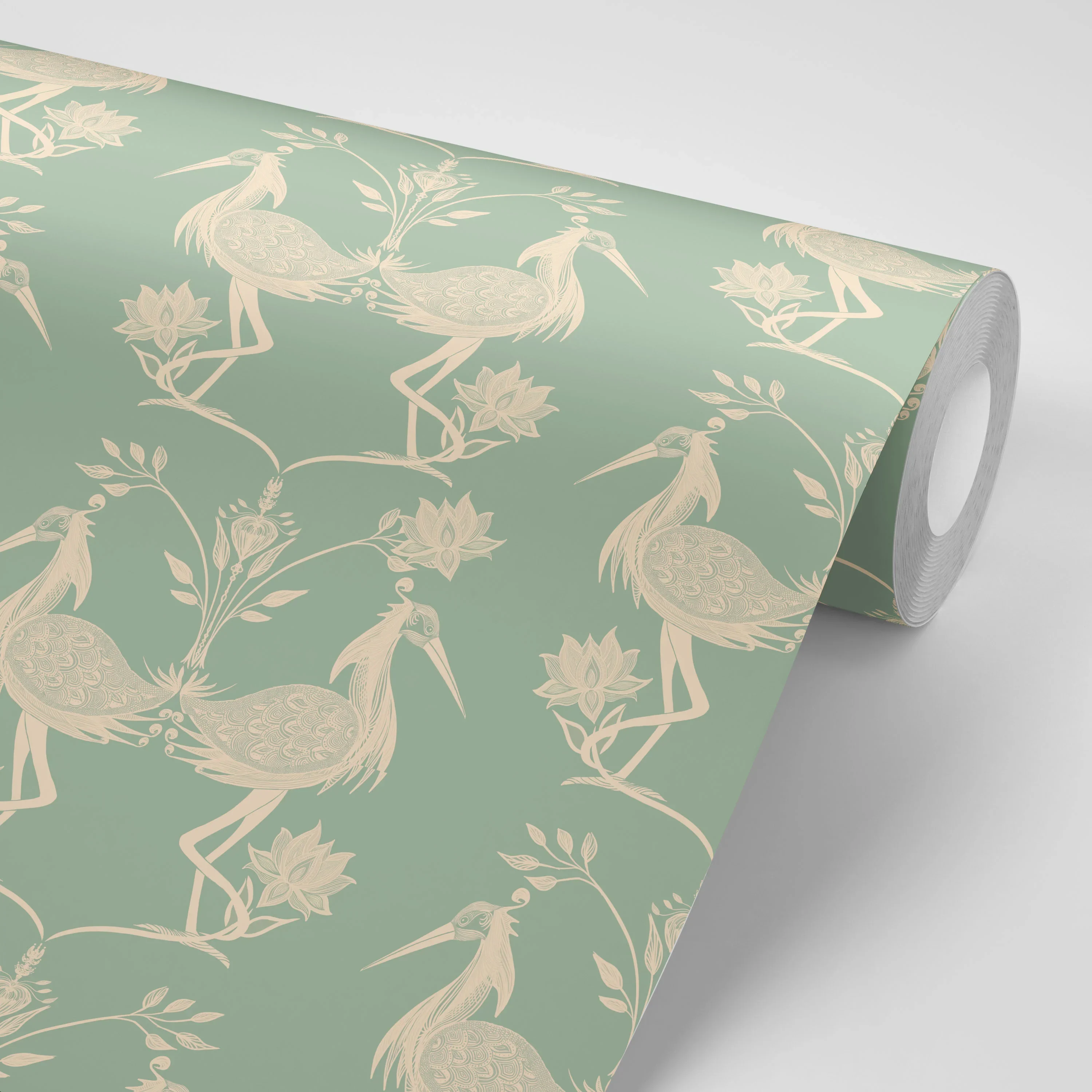 Lotus Mint Wallpaper by Tatie Lou