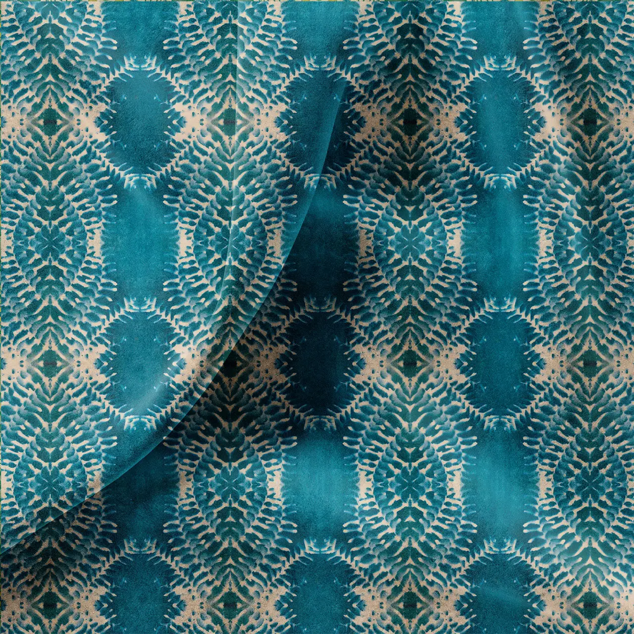 Lumière Lagoon Velvet Fabric by Tatie Lou