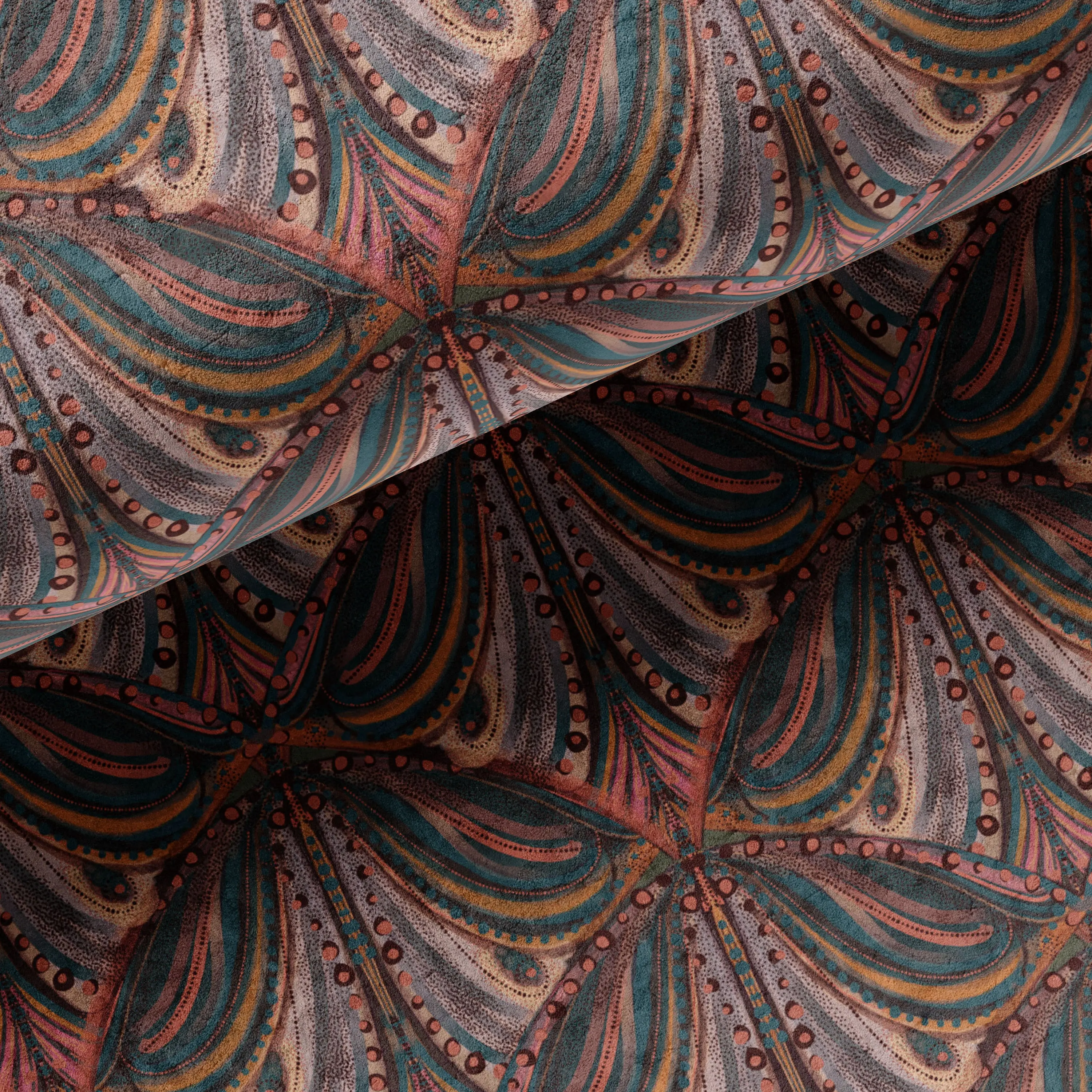 Mumbai Deco Cinnamon Velvet Fabric by Tatie Lou