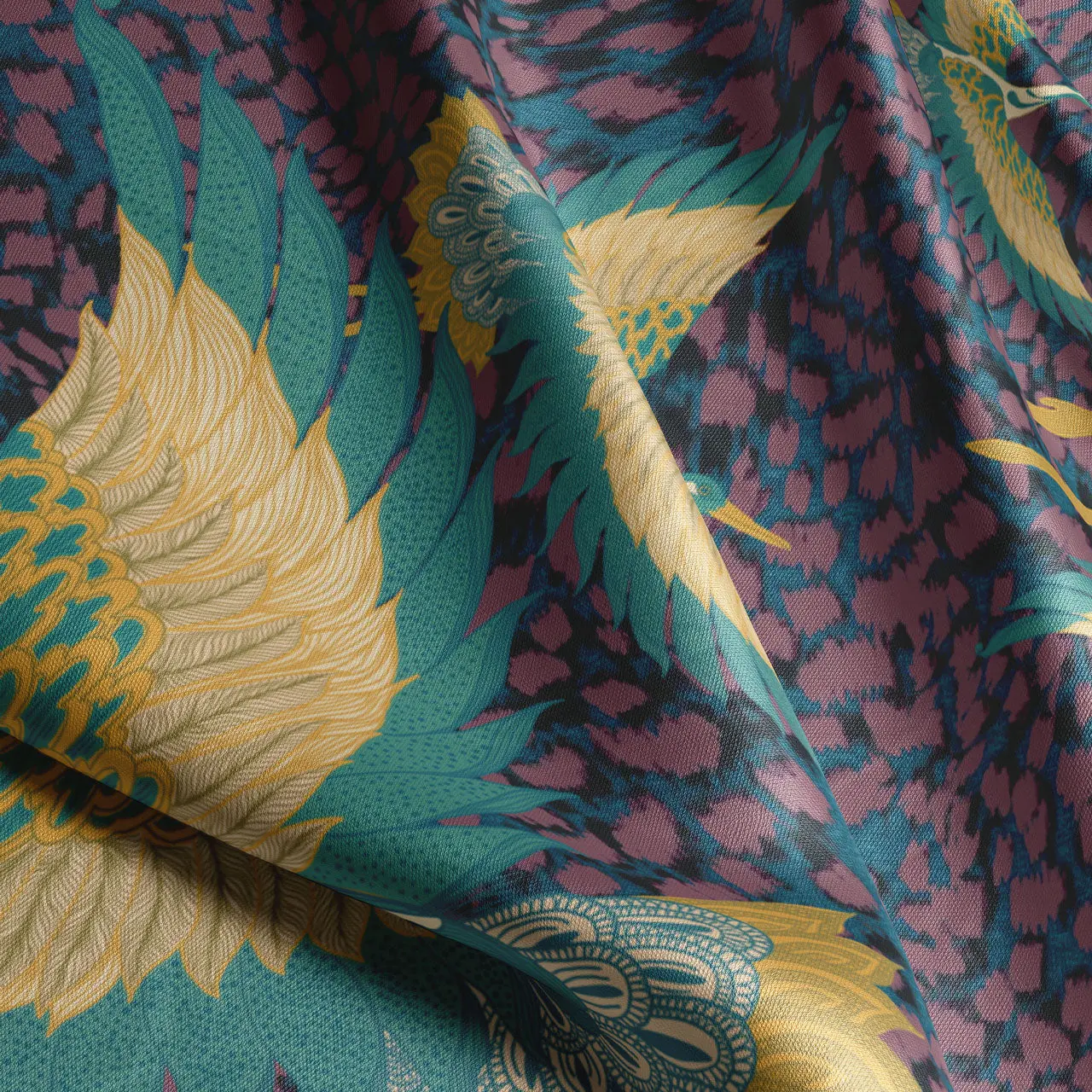 Pachamama Berry Velvet Fabric by Tatie Lou