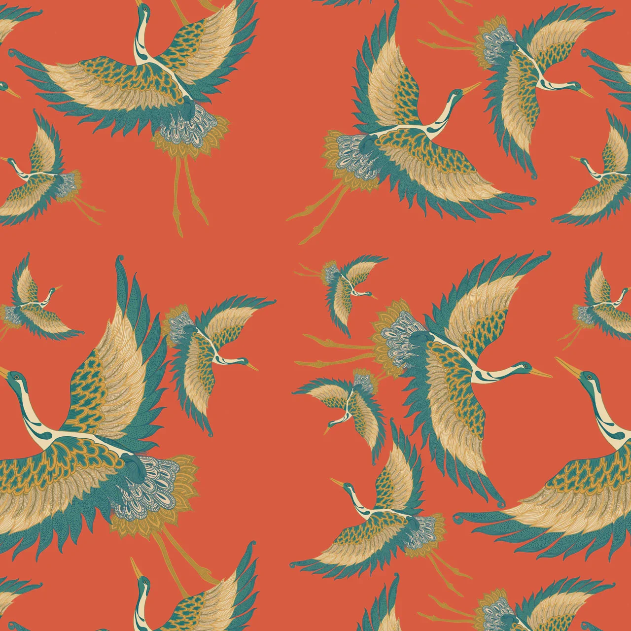 Pachamama Coral Wallpaper by Tatie Lou