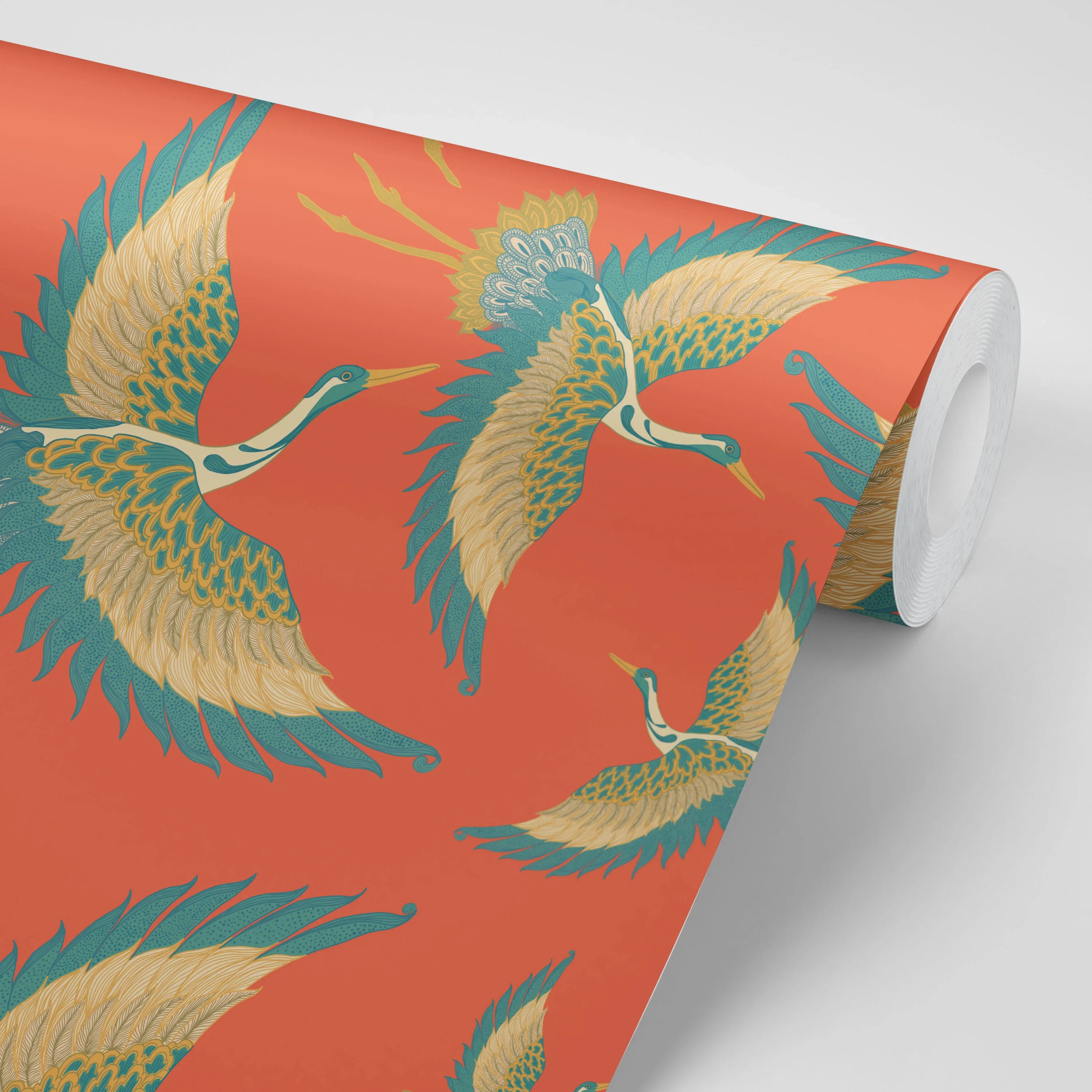 Pachamama Coral Wallpaper by Tatie Lou