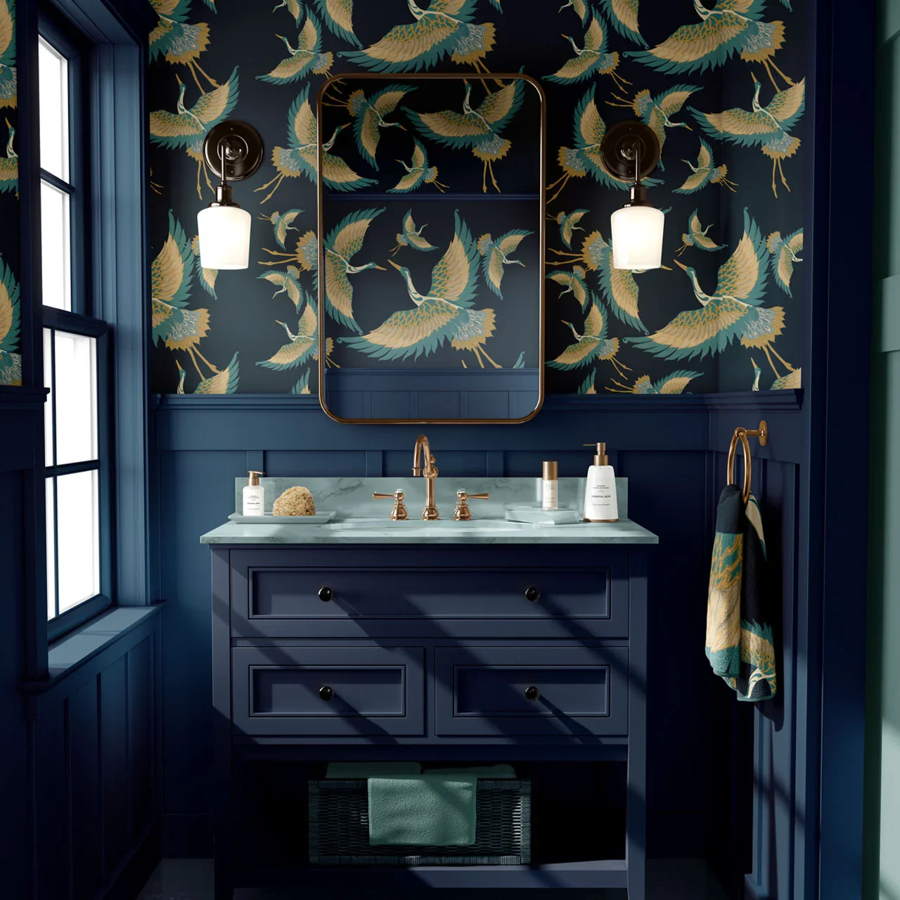 Pachamama Indigo Wallpaper by Tatie Lou