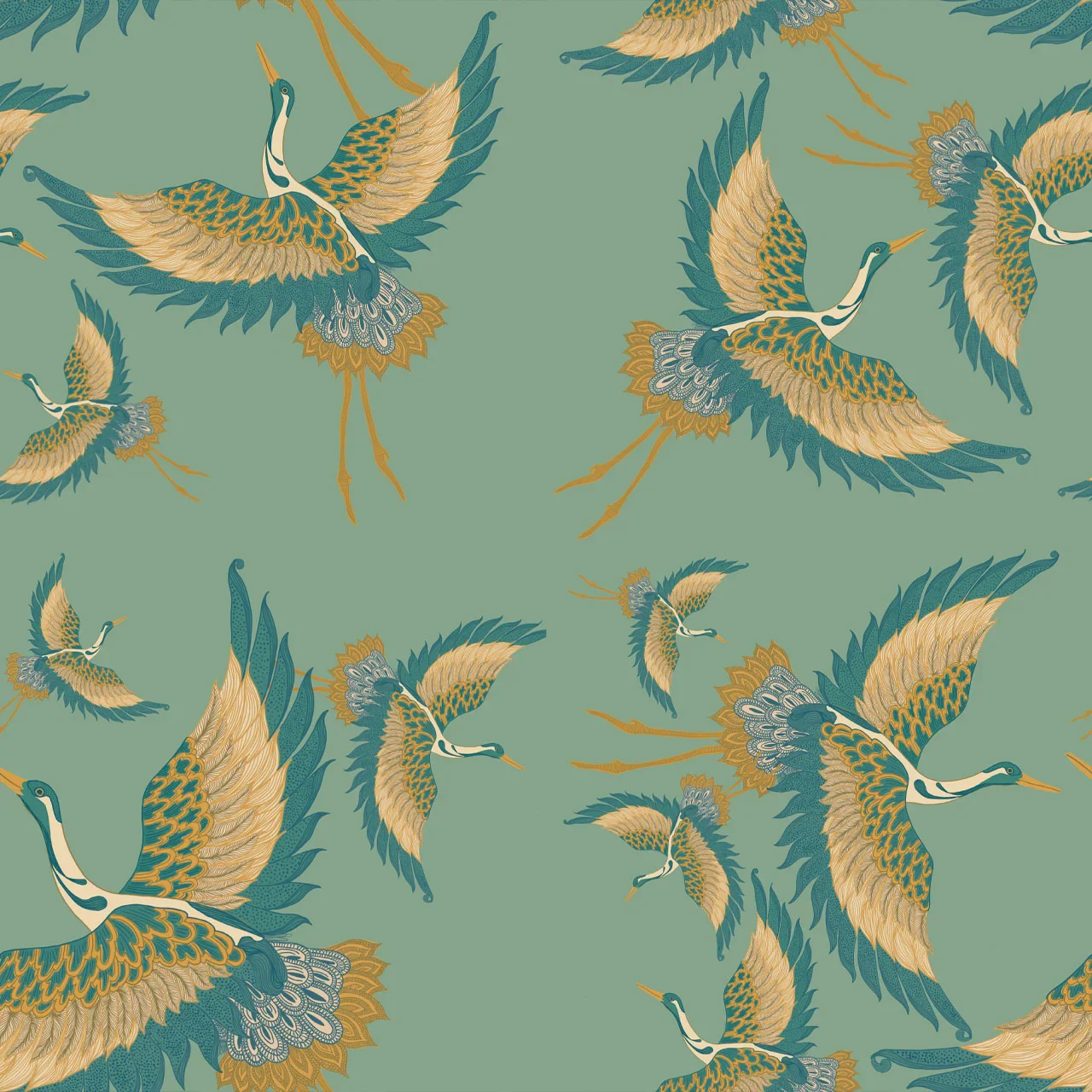 Pachamama Mint Wallpaper by Tatie Lou