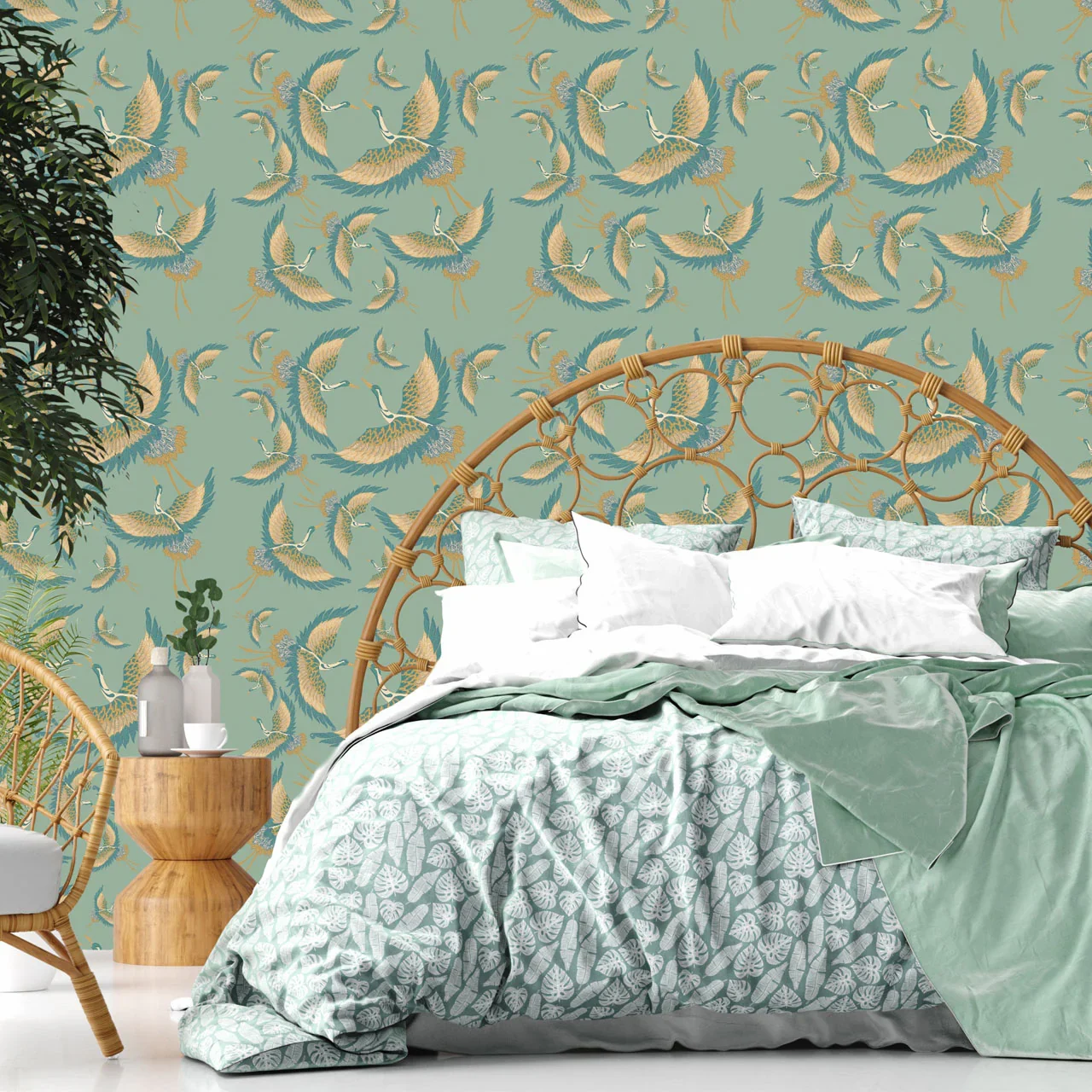 Pachamama Mint Wallpaper by Tatie Lou