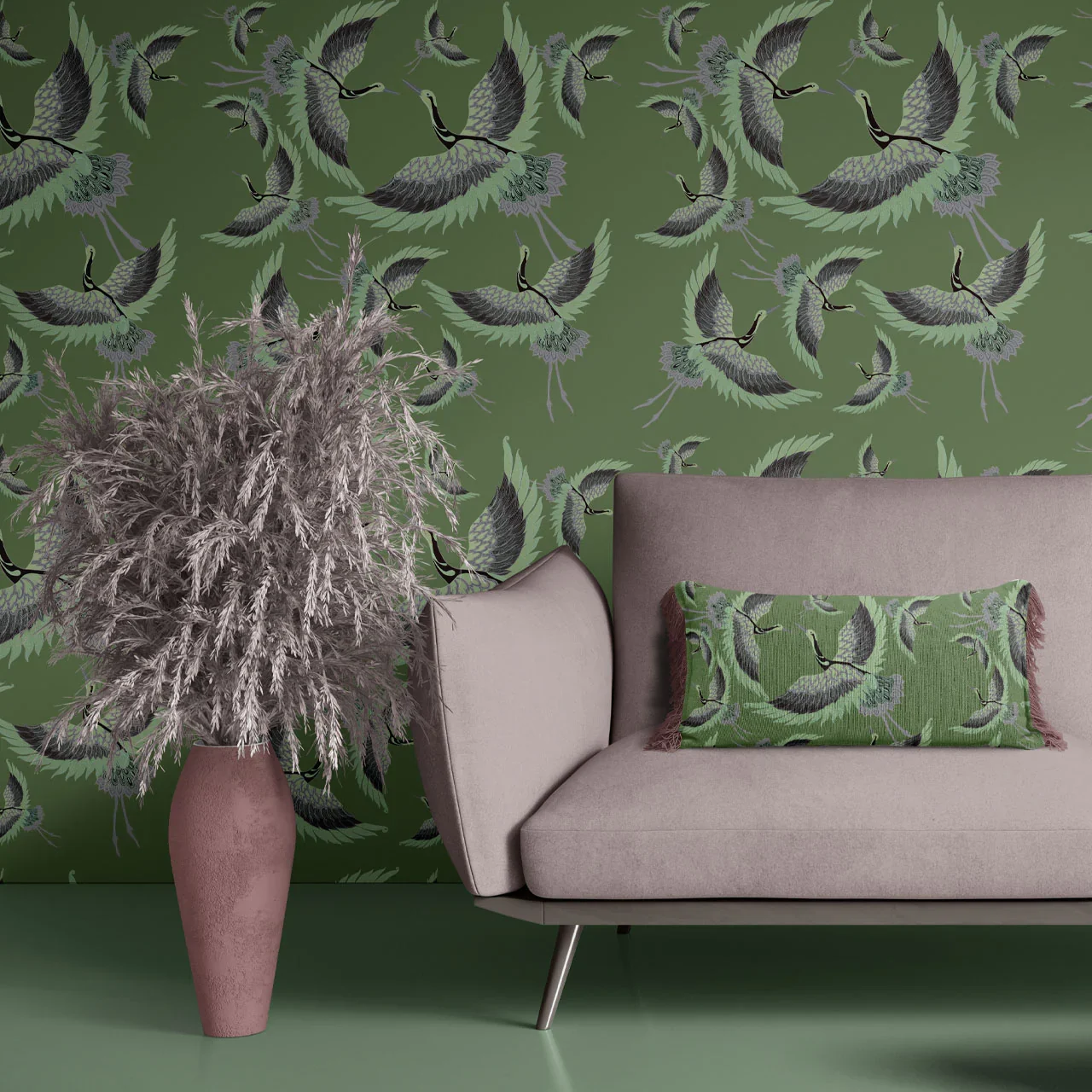 Pachamama Olive Wallpaper by Tatie Lou