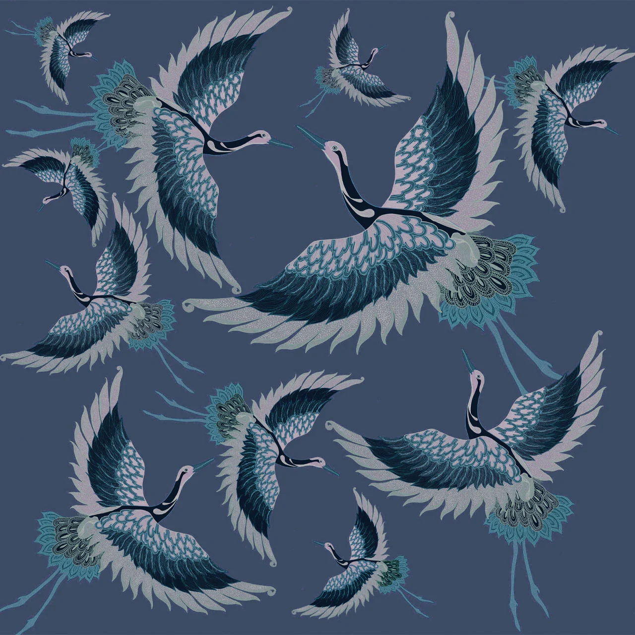 Pachamama Prussian Wallpaper by Tatie Lou