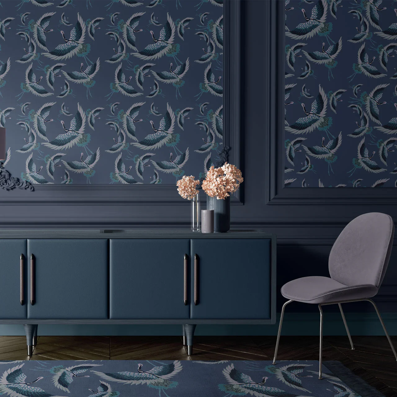 Pachamama Prussian Wallpaper by Tatie Lou