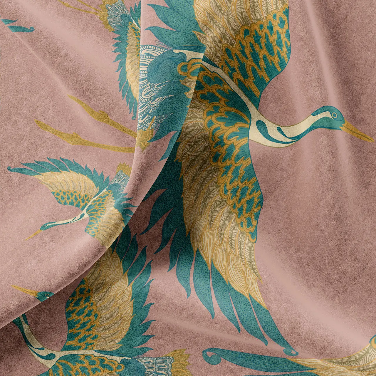 Pachamama Rose Velvet Fabric by Tatie Lou