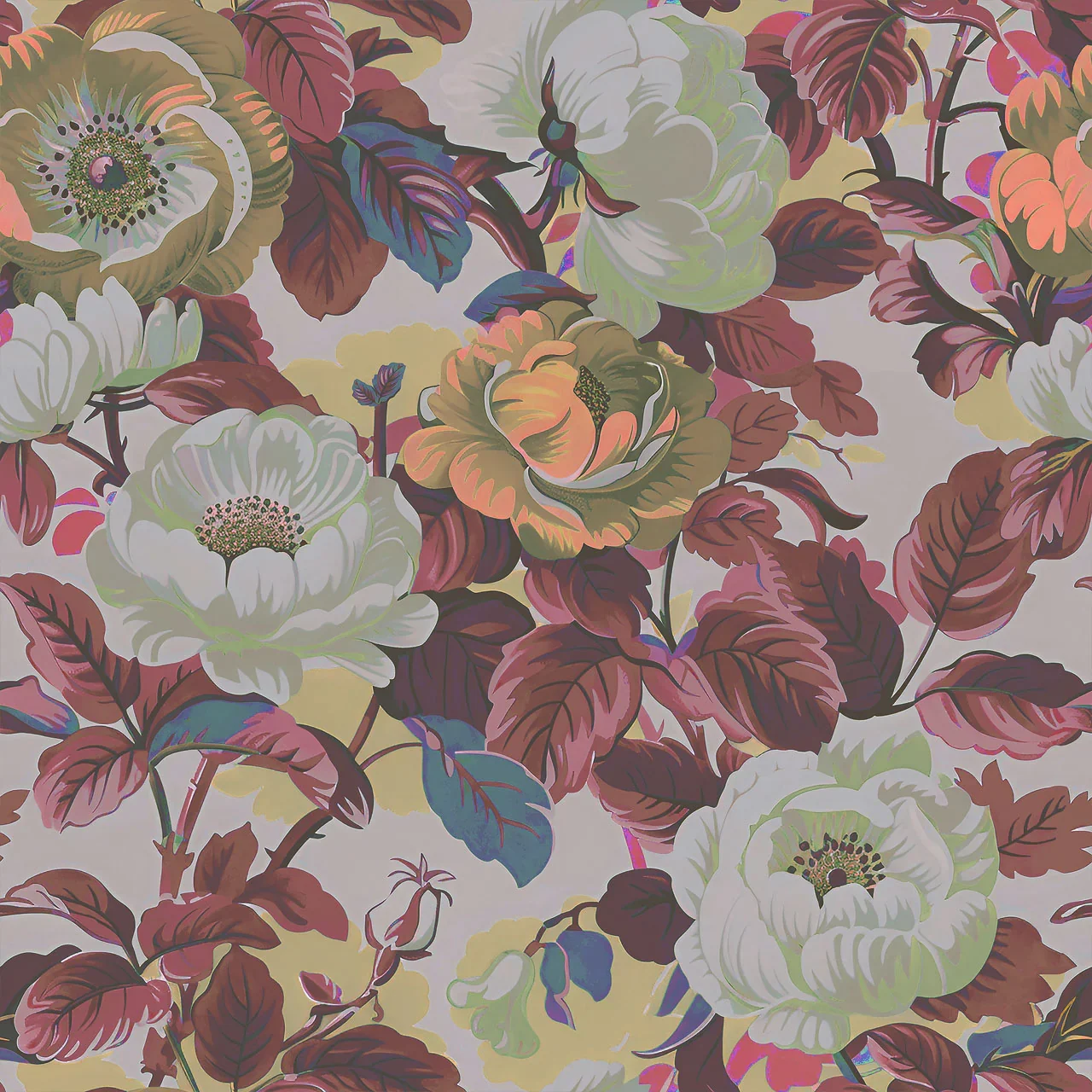 Rococo Roses Claret Recycled Velvet by Tatie Lou